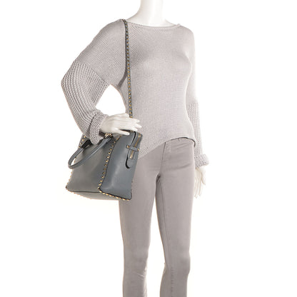Valentino Garavani Vitello Rockstud Double Handle Tote Stone 2 of 9
