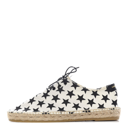 Saint Laurent Canvas Espadrille Stars Sneakers 36.5 Cream Black 1 of 9