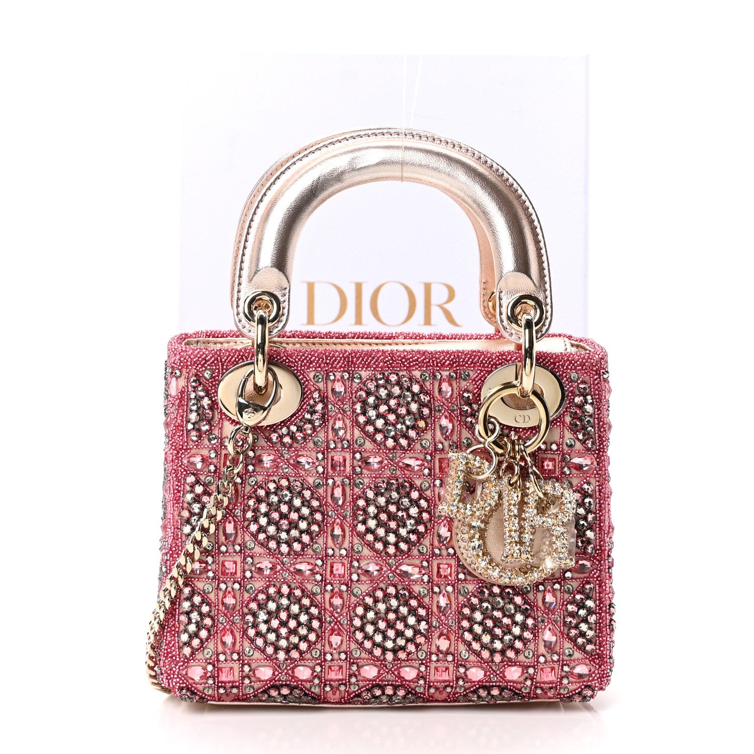 Christian Dior Metallic Calfskin Satin Celestial Bead Embroidery