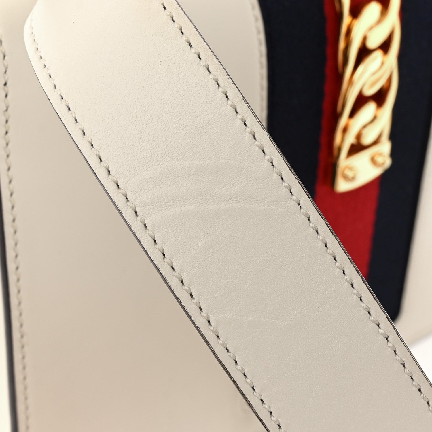 Gucci Calfskin Small Sylvie Shoulder Bag Off White 13 of 14