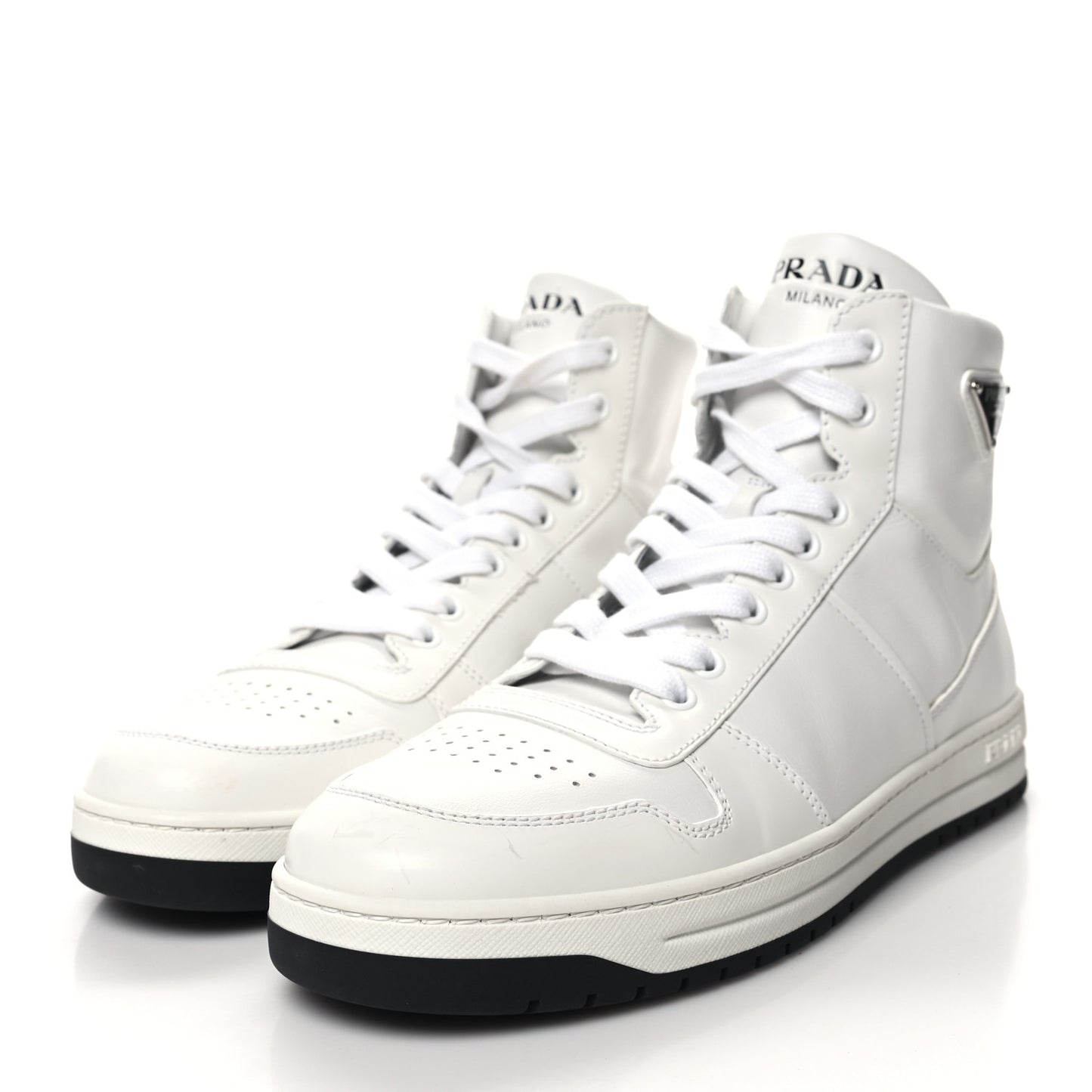 Vitello Rois Triangle Womens Downtown High Top 30mm Sneakers 41 White Black