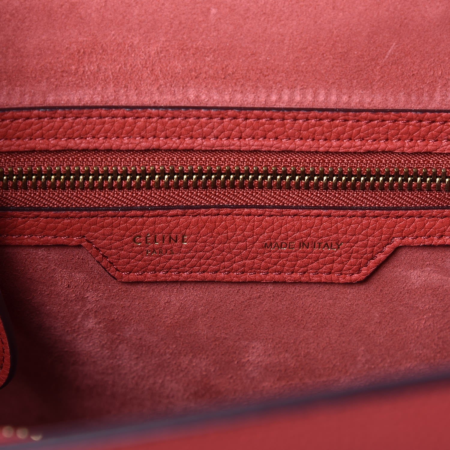 Celine Baby Grained Calfskin Micro Luggage Red 6 of 7
