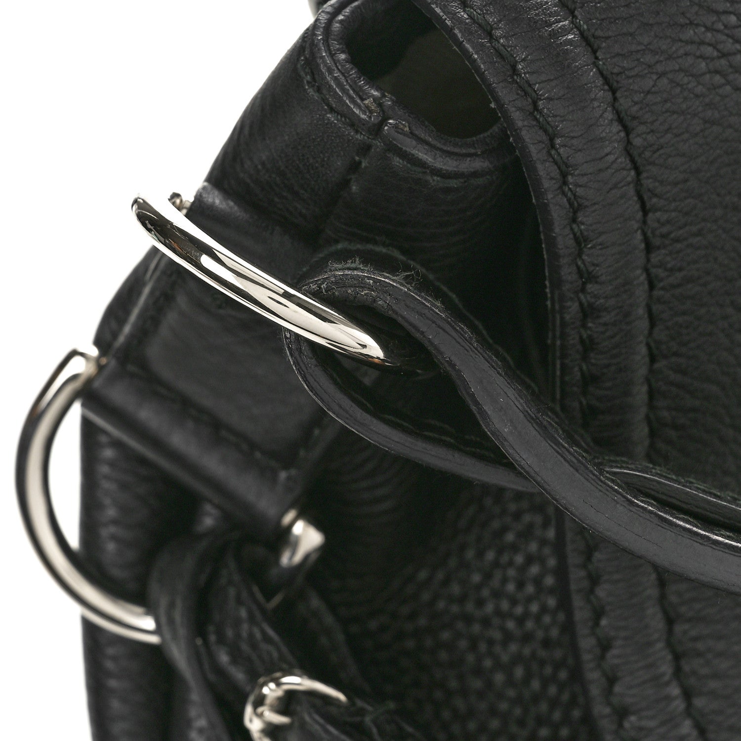 Gucci Pebbled Calfskin Medium Techno Horsebit Shoulder Flap Bag Black 11 of 14