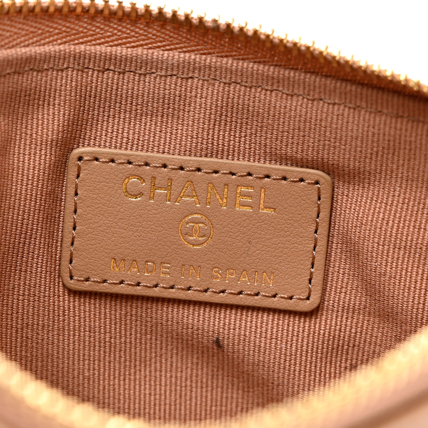 Chanel Caviar Quilted Small Multi Chain Cosmetic Case Beige 6 of 7
