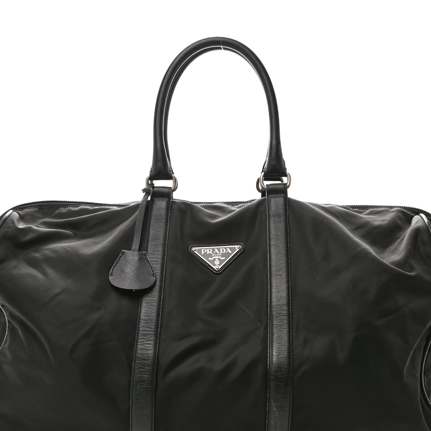 Prada Tessuto Nylon Saffiano Duffle Black 6 of 10