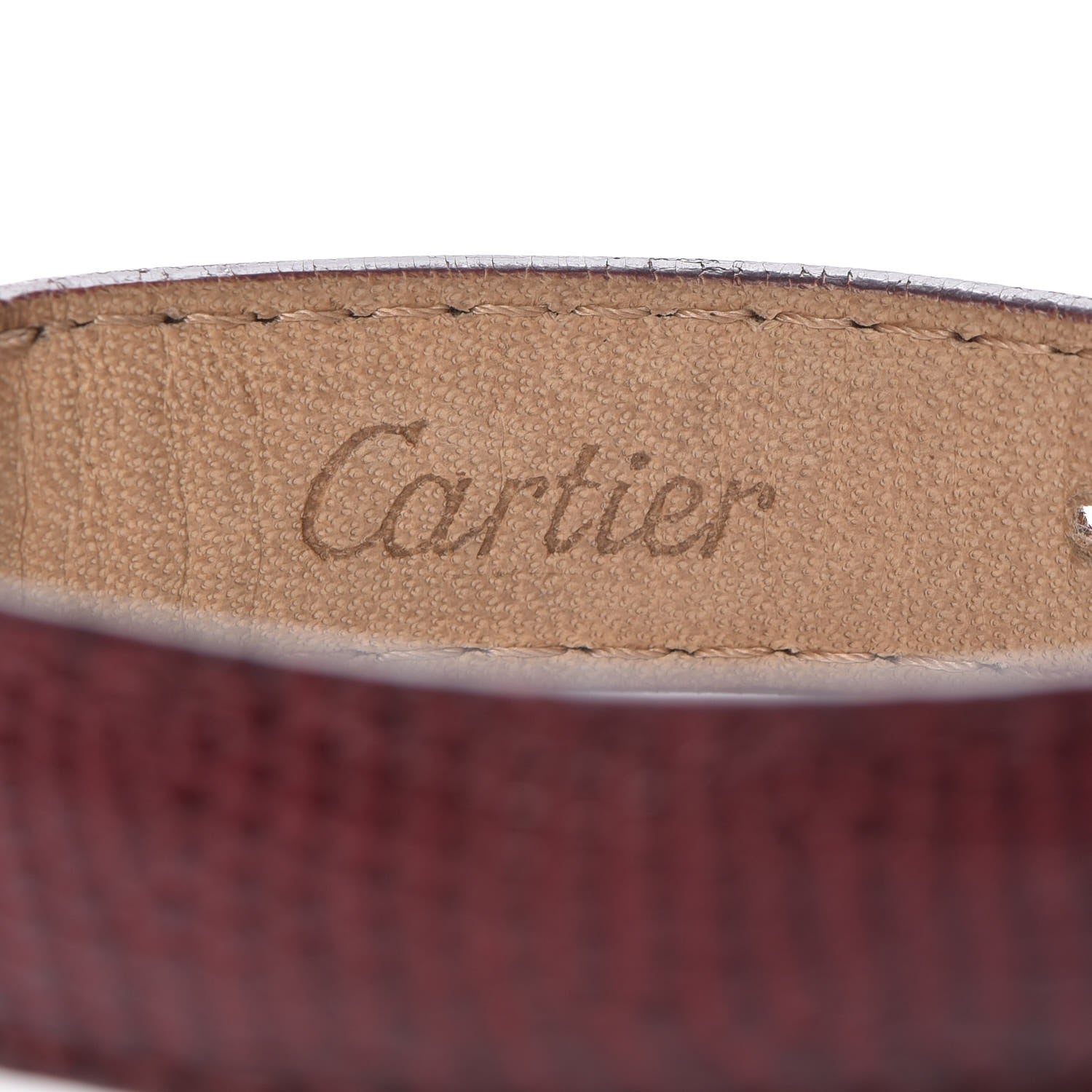 Cartier Sterling Silver Vermeil Lizard 20mm Must de Cartier Tank Quartz Watch Red 5 of 8