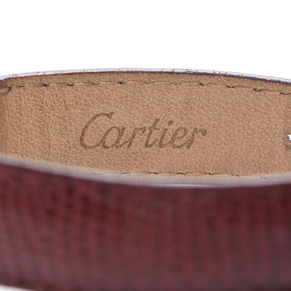 Cartier Sterling Silver Vermeil Lizard 20mm Must de Cartier Tank Quartz Watch Red 5 of 8
