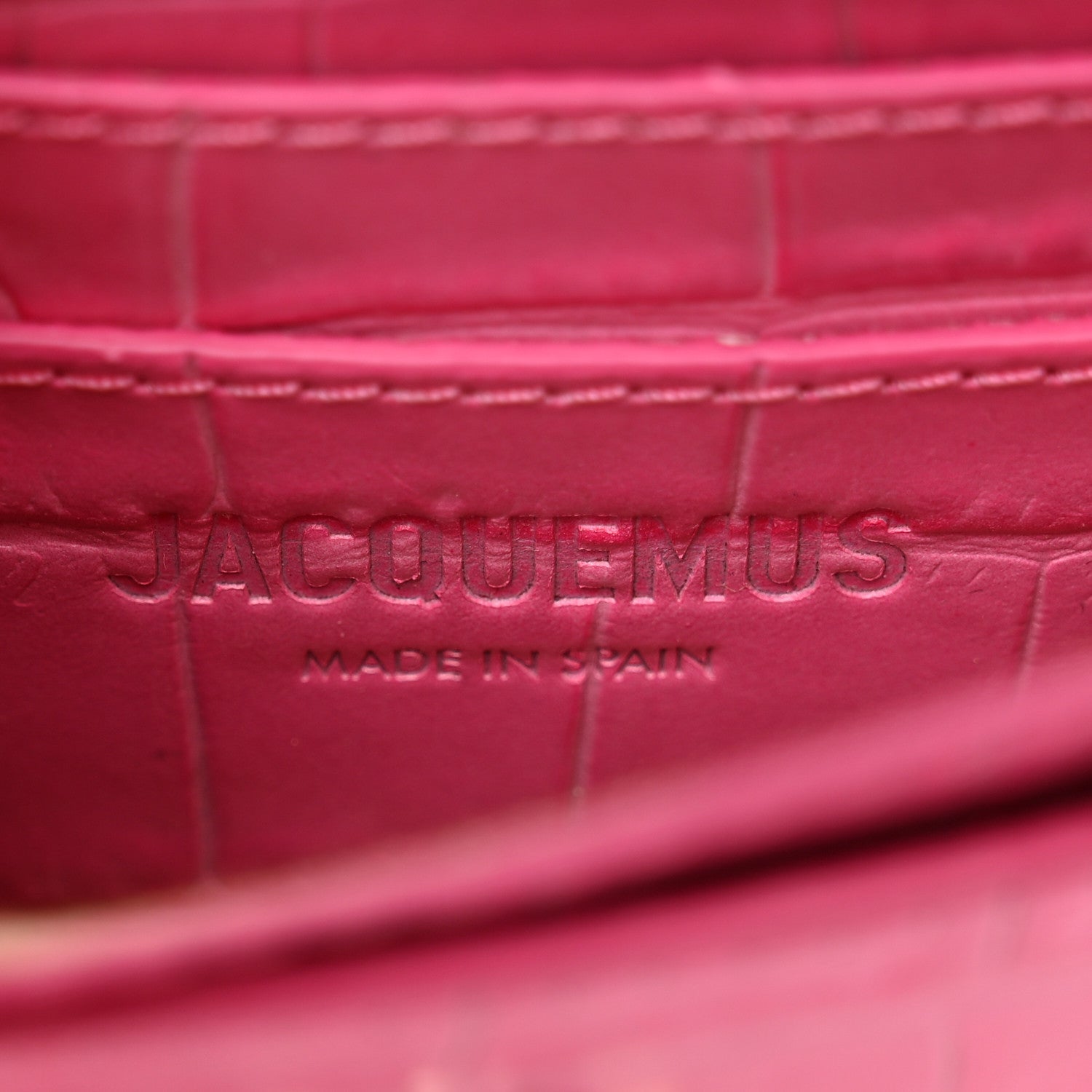 Jacquemus Calfskin Crocodile Embossed Le Ceinture Bello Belt Bag Pink 6 of 9