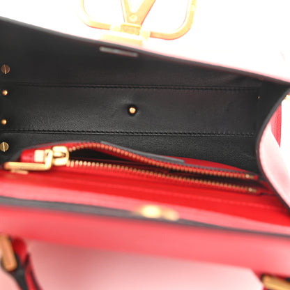 Valentino Garavani Grainy Calfskin Small VSling Top Handle Bag Rouge Pur Cerise 5 of 11