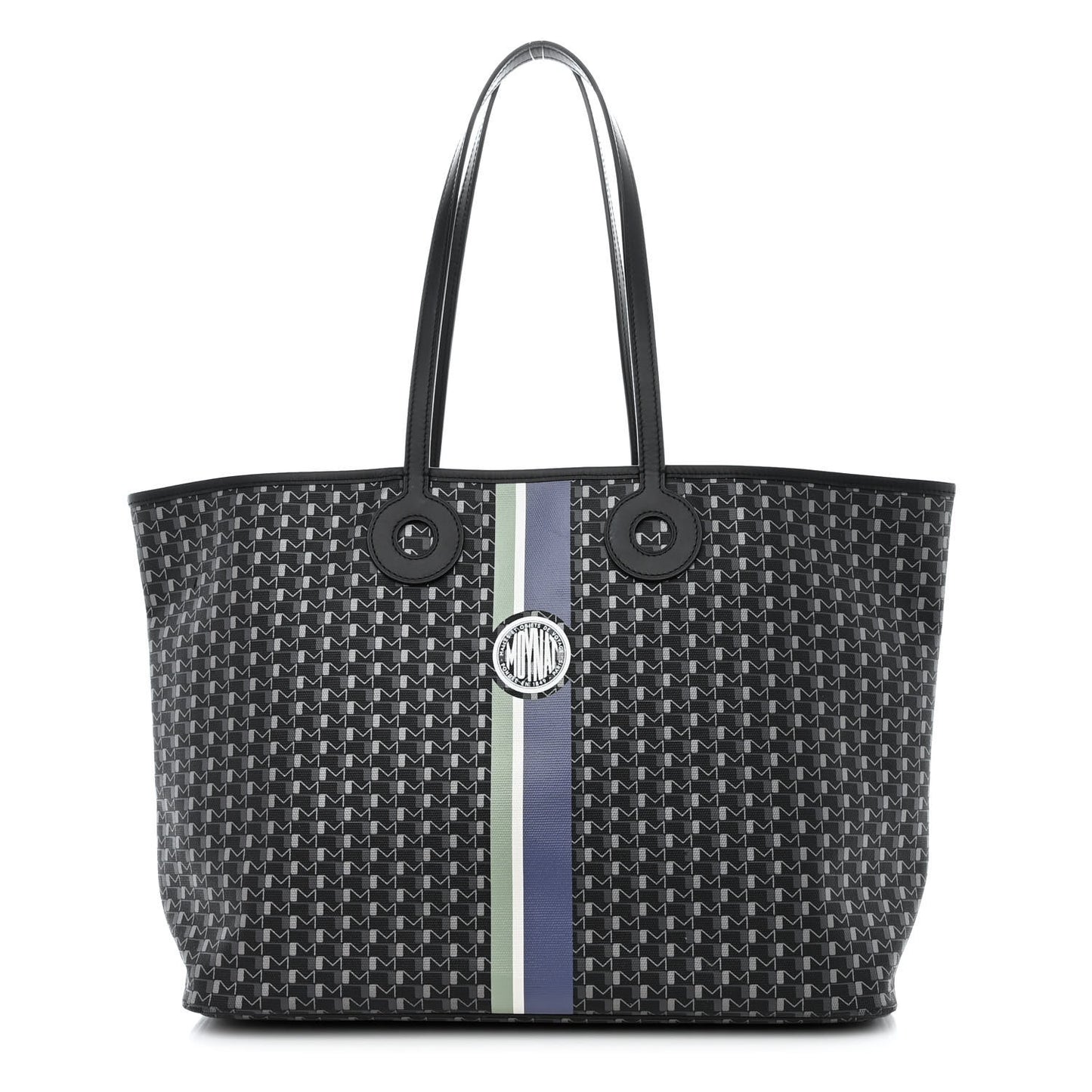 Grained Calfskin Canvas 1920 Oh! Tote Ruban GM Carbon Silver