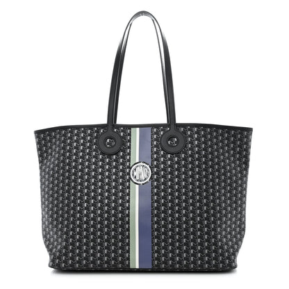 Moynat Grained Calfskin Canvas 1920 Oh! Tote Ruban GM Carbon Silver 1 of 10