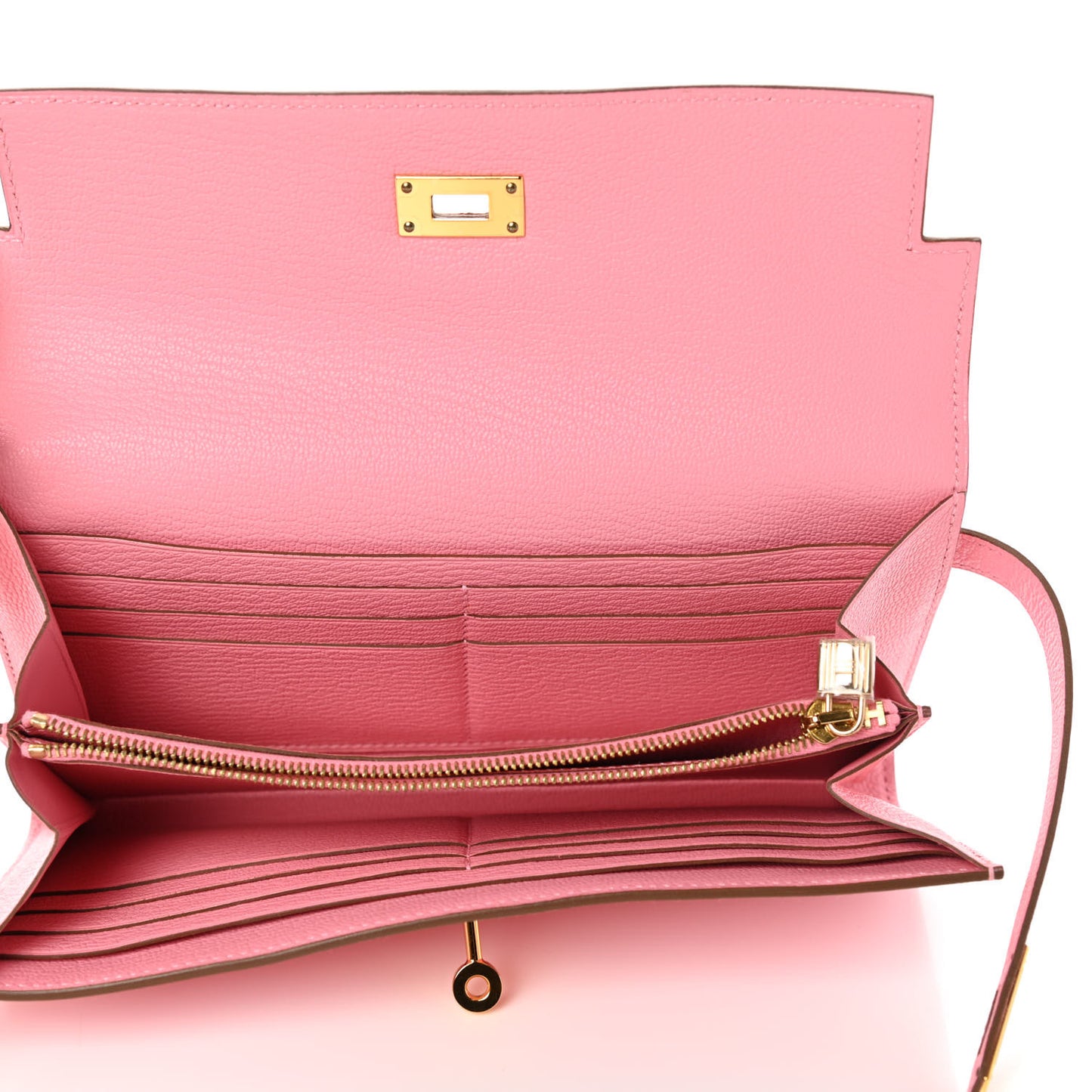 Chevre Mysore Kelly Longue Wallet Rose Confetti