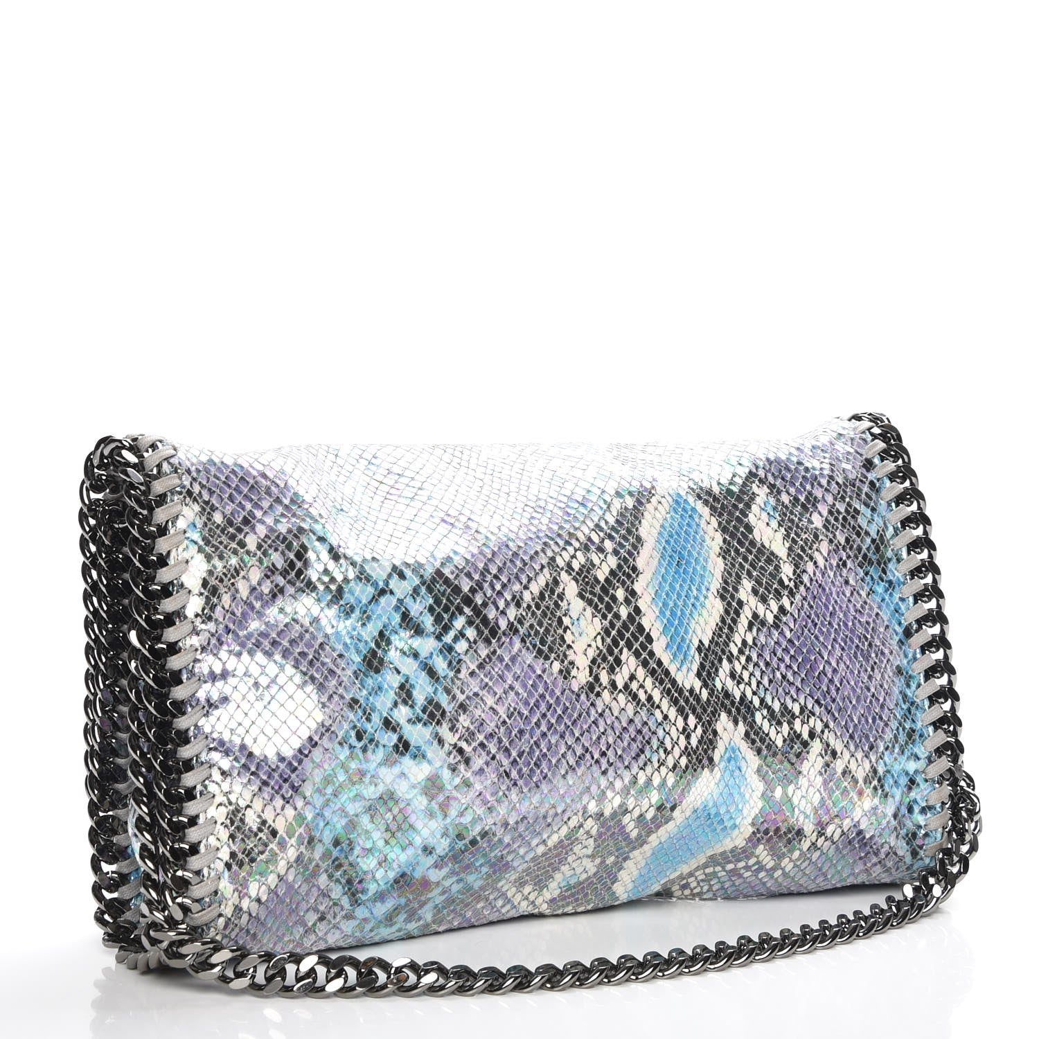 Stella McCartney Python Oleografic Falabella Clutch Navy 3 of 7
