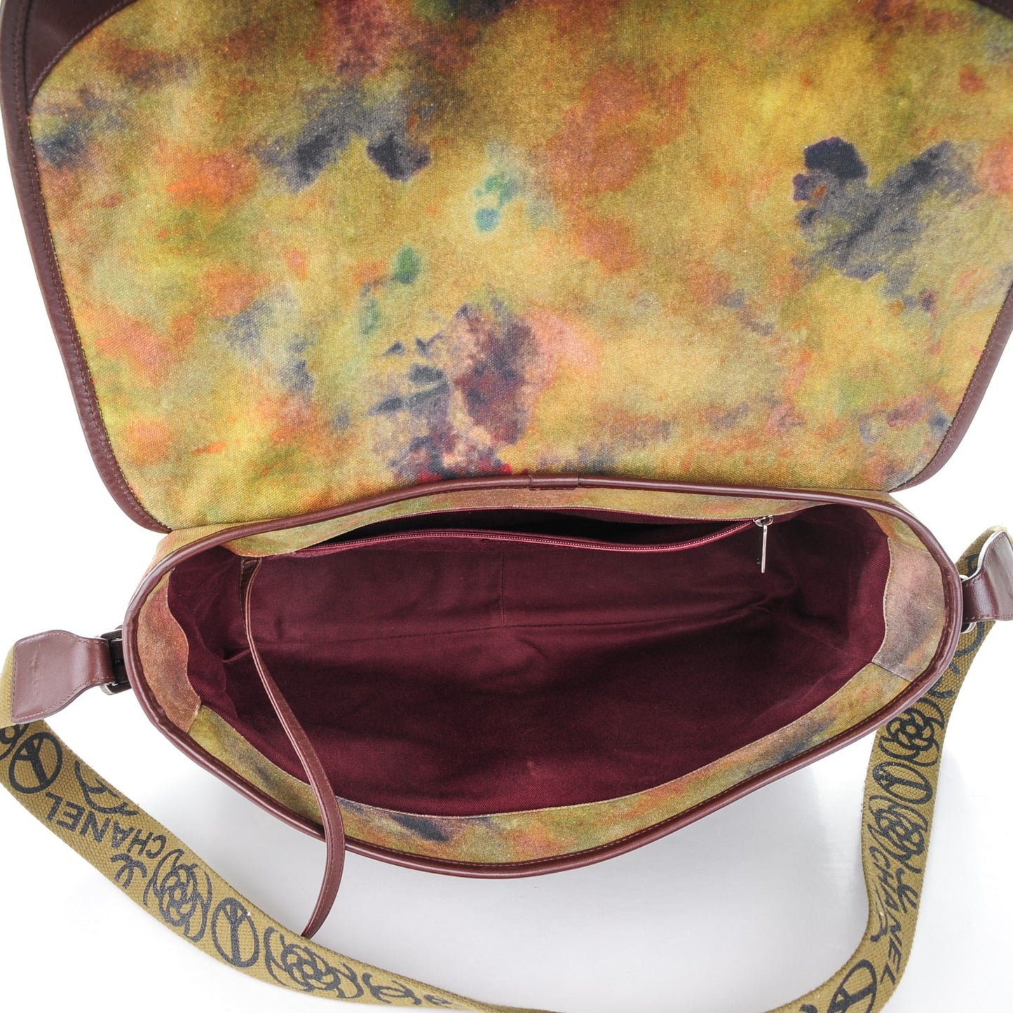 Washed Toile Large Graffiti On The Pavements Messenger Khaki Multicolor