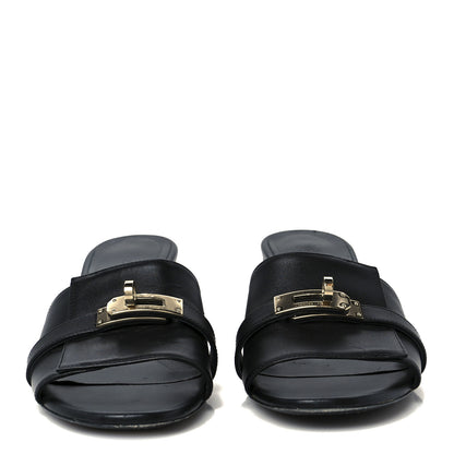 Hermes Calfskin Gigi 50 Sandals 36.5 Black 3 of 10