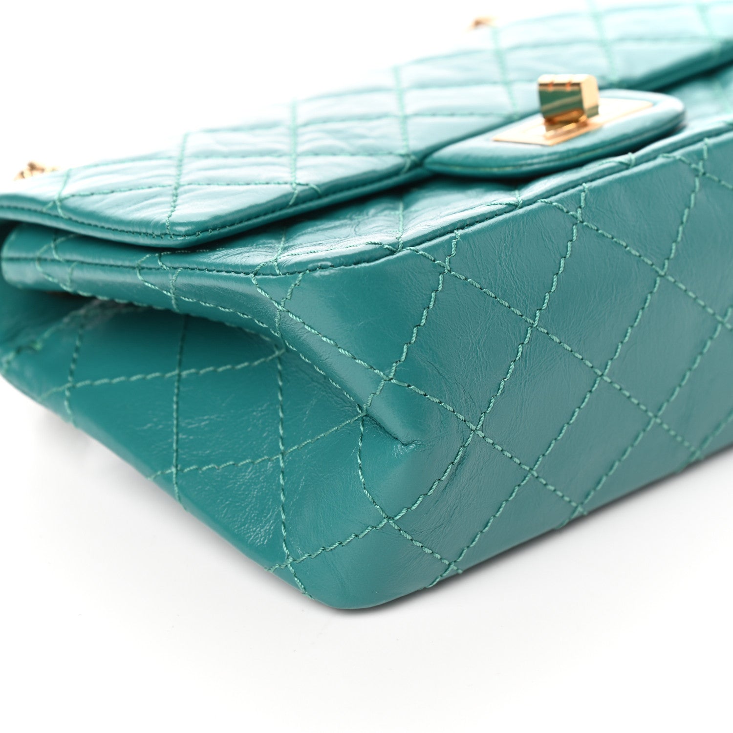 Chanel Aged Calfskin Quilted 2.55 Reissue Mini Flap Green 9 of 10