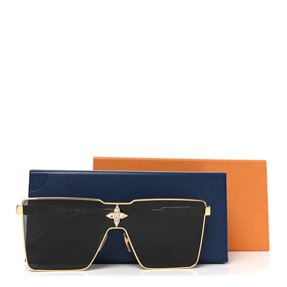 Louis Vuitton Acetate Swarovski Crystal Cyclone Sunglasses Z1700U Gold 7 of 7