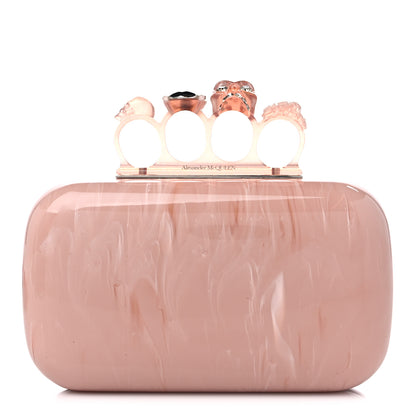 Alexander McQueen PVC Marble Skull Box Clutch Rose Pink 1 of 9
