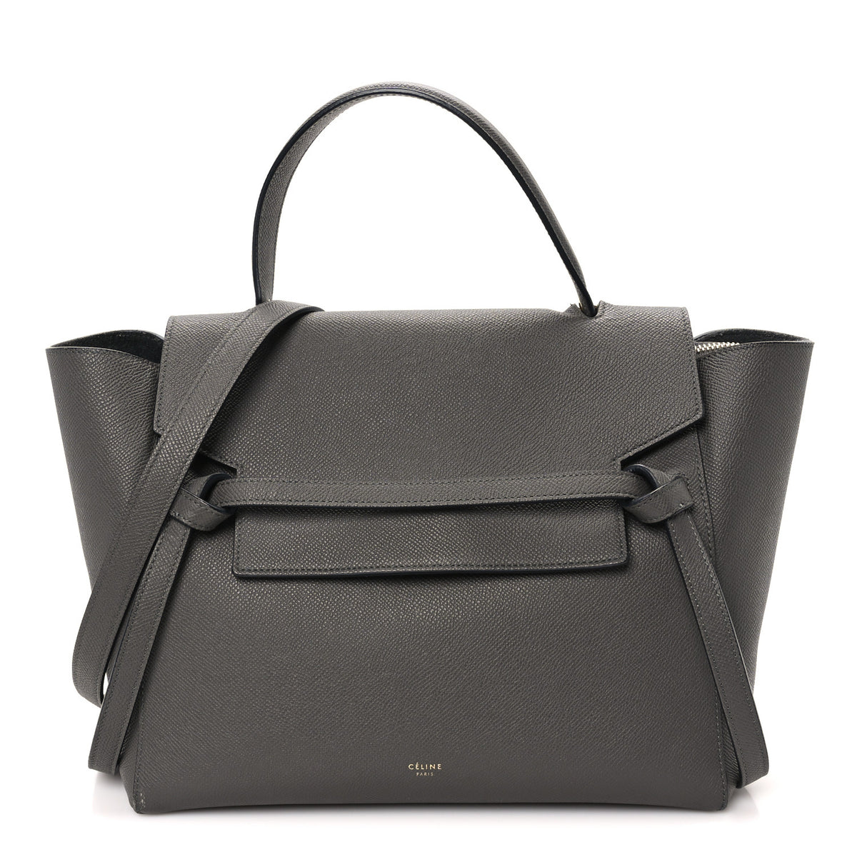 Grained Calfskin Mini Belt Bag Grey