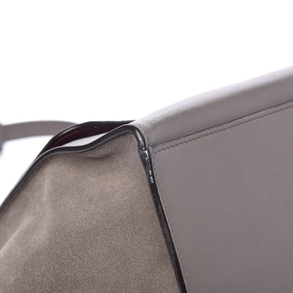 Celine Crocodile Embossed Nubuck Medium Trapeze Grey 17 of 20