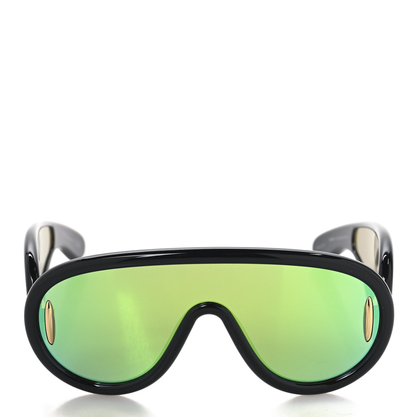 Acetate Mirrored Anagram Wave Mask Sunglasses LW40108I Black Green
