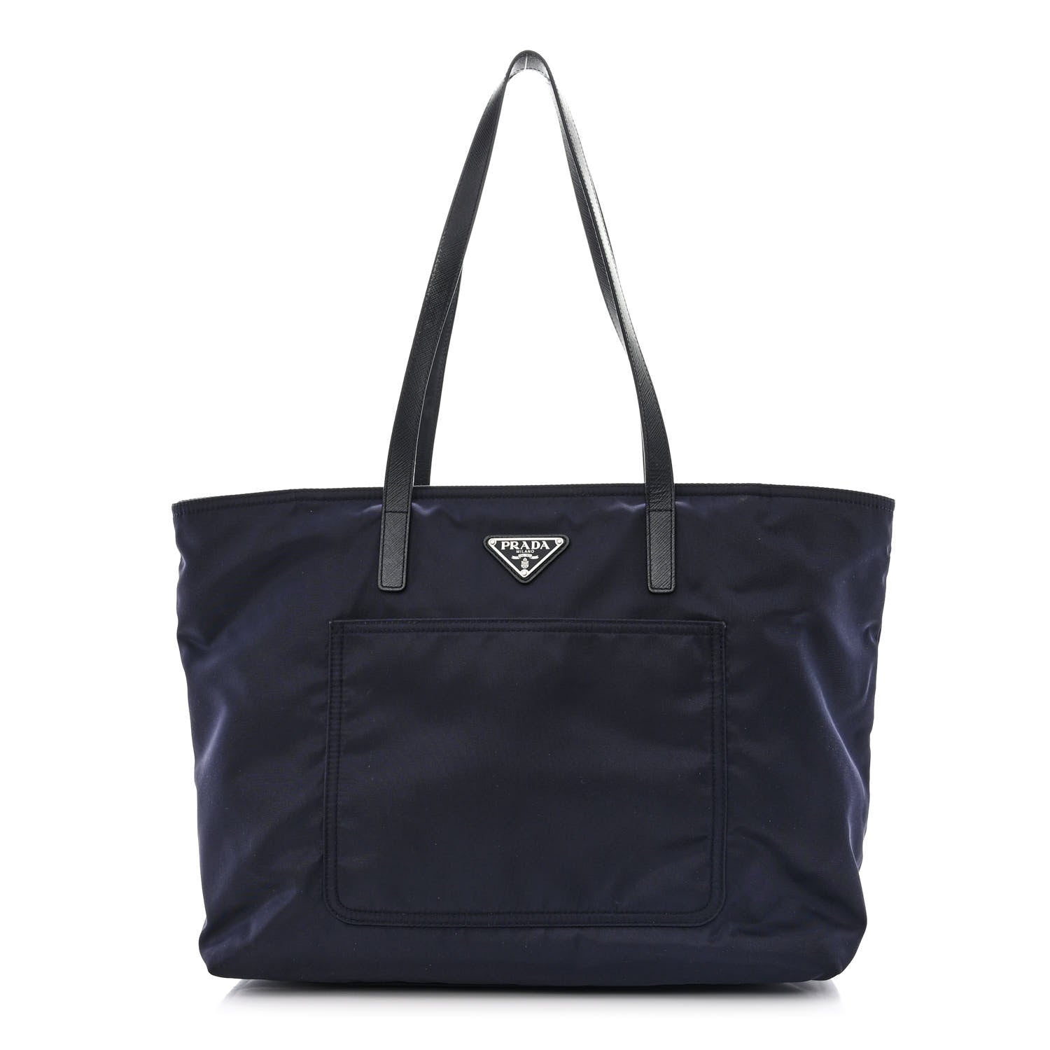 Prada Tessuto Nylon Saffiano Tote Navy 1 of 12