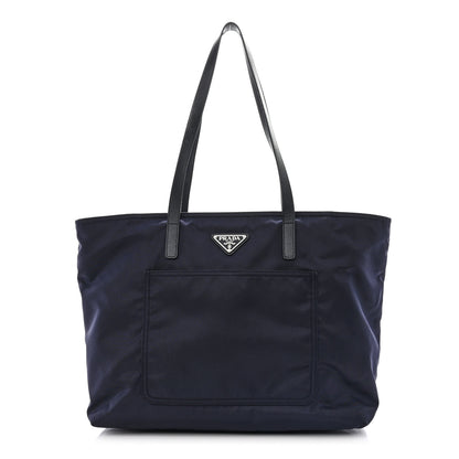 Prada Tessuto Nylon Saffiano Tote Navy 1 of 12