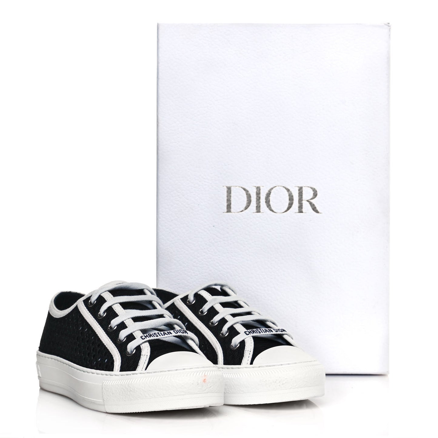 Resille Embroidered Walk'N'Dior Low Top Sneakers 36.5 Black