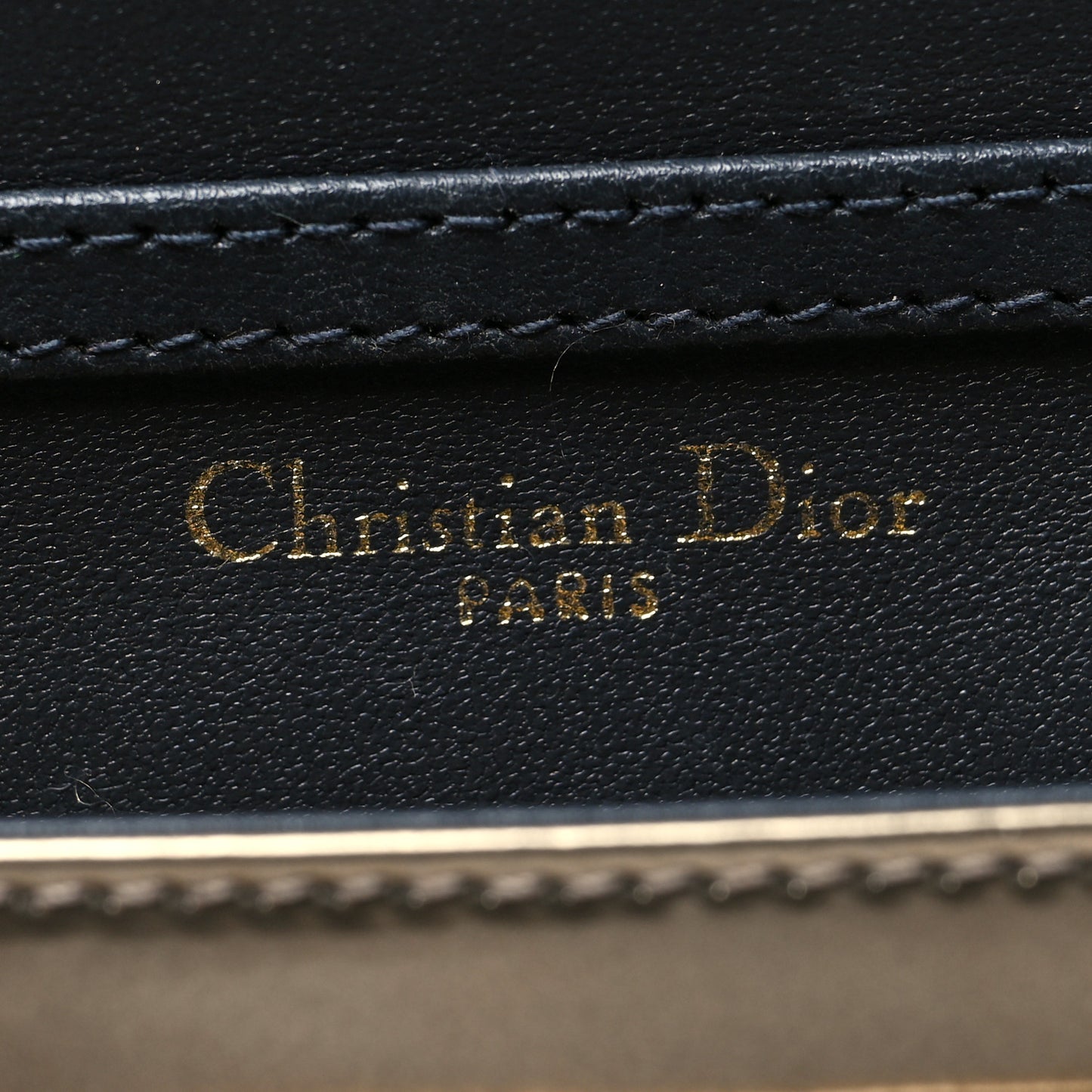 Metallic Patent Micro-Cannage Diorama Wallet on Chain Pouch Gold