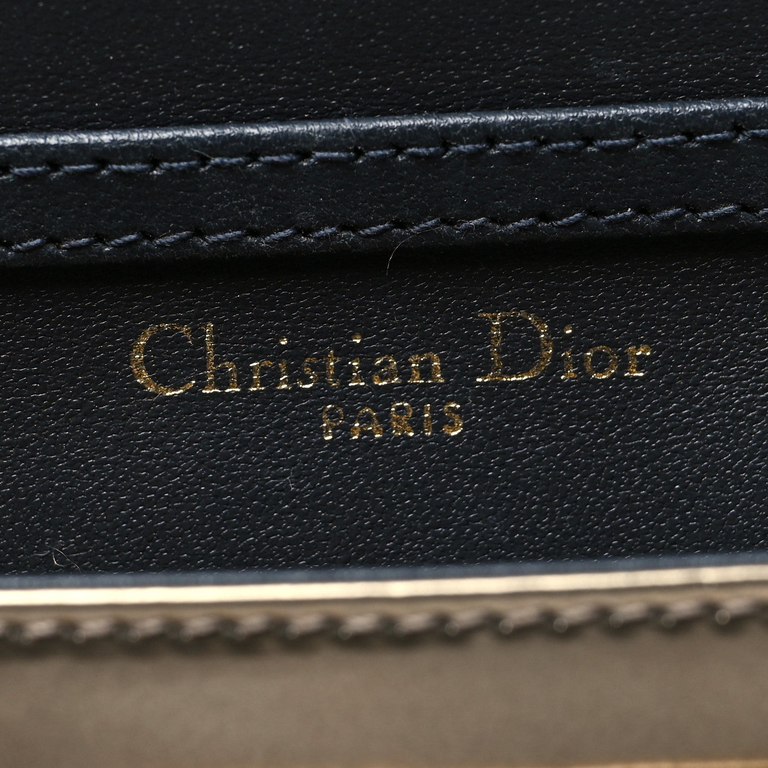 Christian Dior Metallic Patent Micro-Cannage Diorama Wallet on Chain Pouch Gold 5 of 10