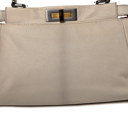 Fendi Goatskin Stingray Medium Peekaboo Iconic Satchel White Pink 23 of 31