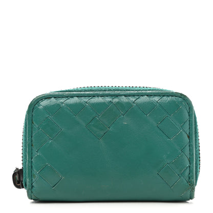 Bottega Veneta Nappa Intrecciato Zip Around Coin Purse Lagoon 1 of 11