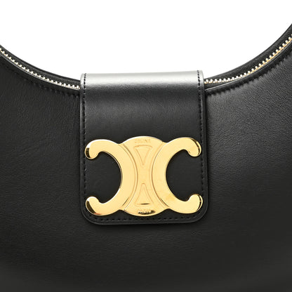 Celine Smooth Calfskin Medium Strap Ava Triomphe Shoulder Bag Black 8 of 11