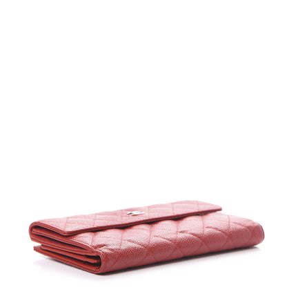 Chanel Caviar Quilted CC Long Double Wallet Red 3 of 11