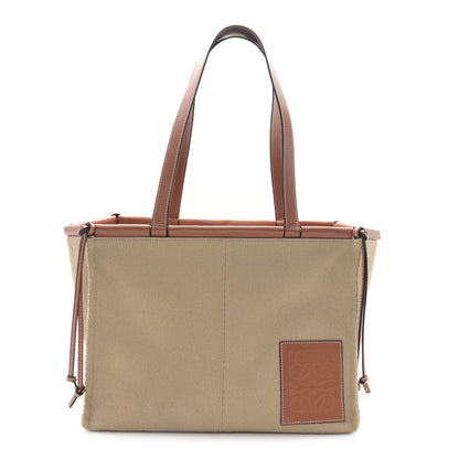Loewe Canvas Calfskin Cushion Tote Natural 1 of 12