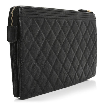 Chanel Caviar Quilted Small Zipped Boy Pouch Black 3 of 10