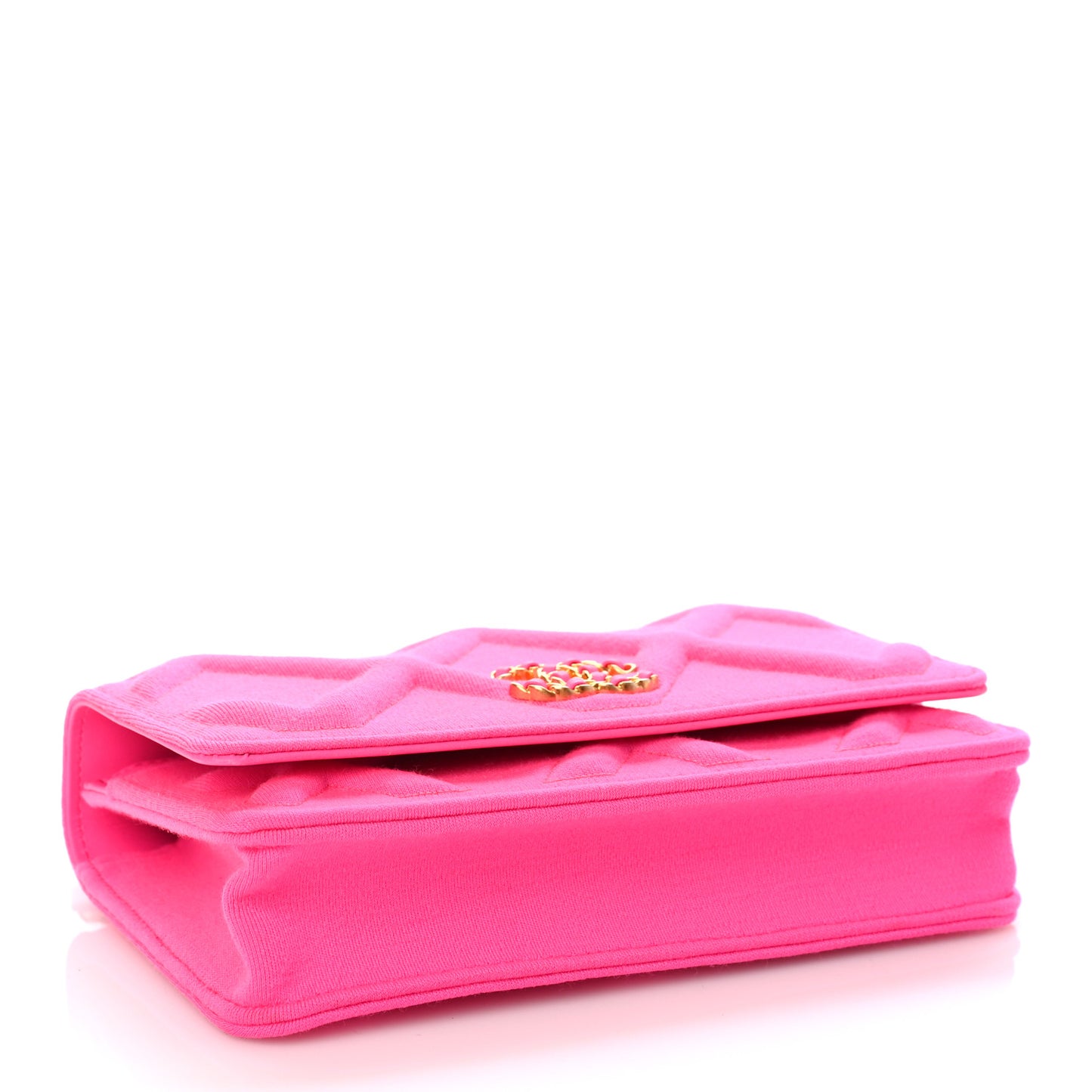 Jersey Quilted Chanel 19 Wallet On Chain WOC Pink