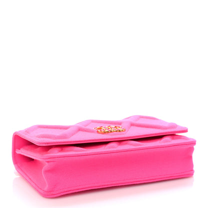 Chanel Jersey Quilted Chanel 19 Wallet On Chain WOC Pink 4 of 9