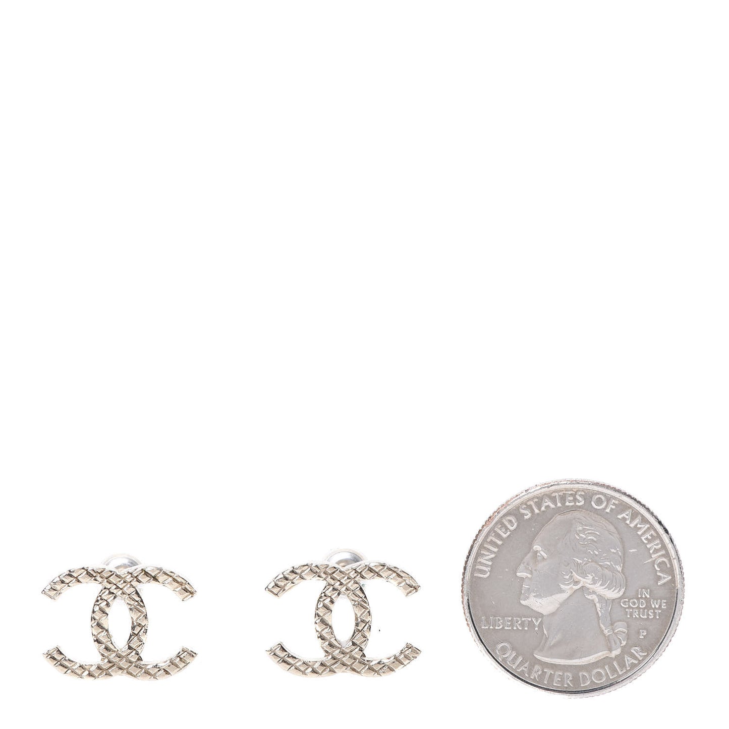 Quilted CC Earrings Gold