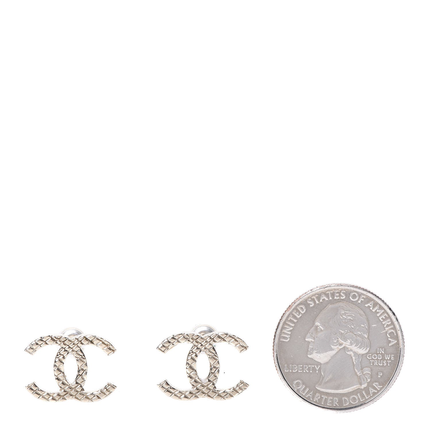 Chanel Quilted CC Earrings Gold 2 of 6