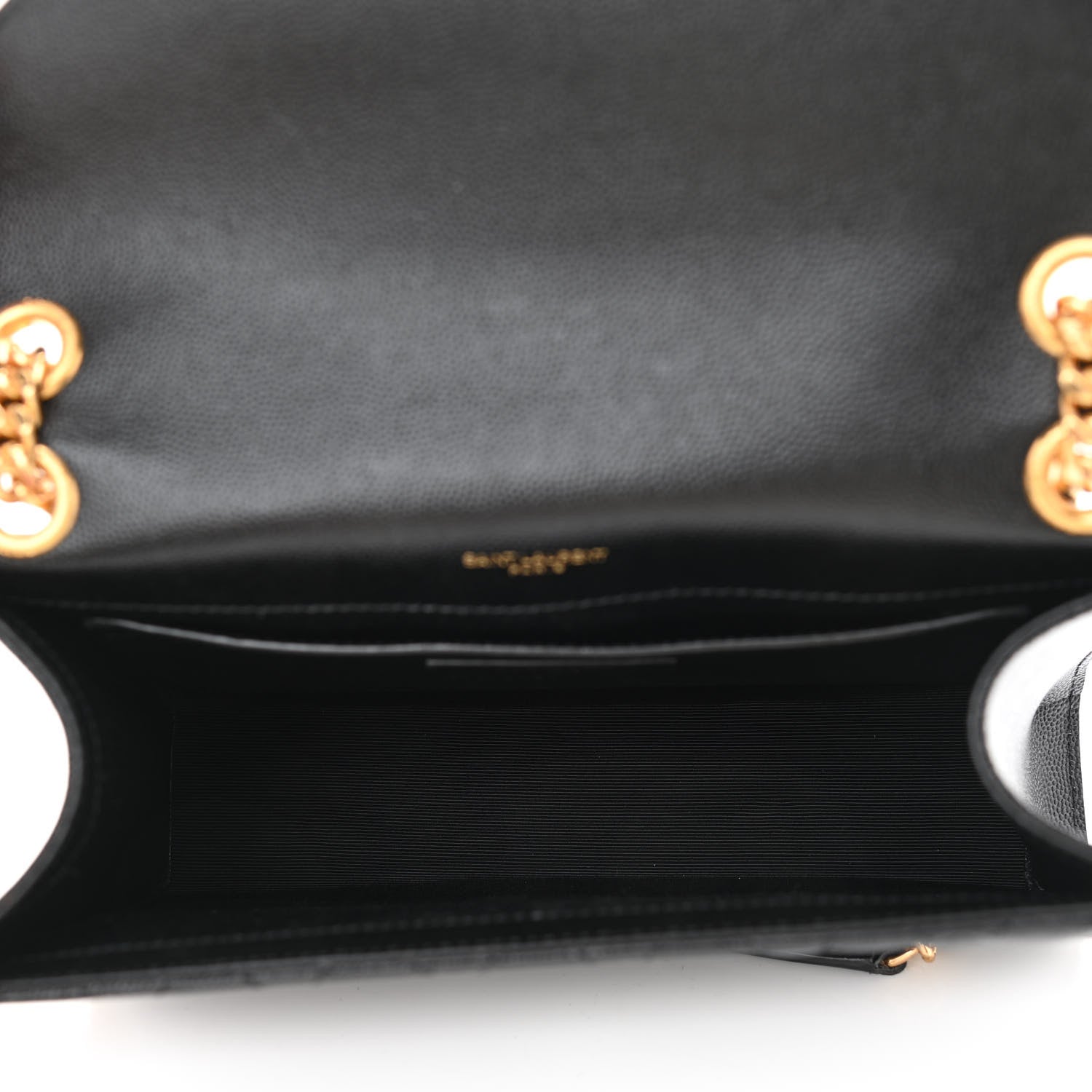 Saint Laurent Grain De Poudre Textured Mixed Matelasse Triquilt Medium Monogram Satchel Black 5 of 8