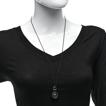 John Hardy Sterling Silver PVD Tahitian Pearl Moon Door Necklace 2 of 4
