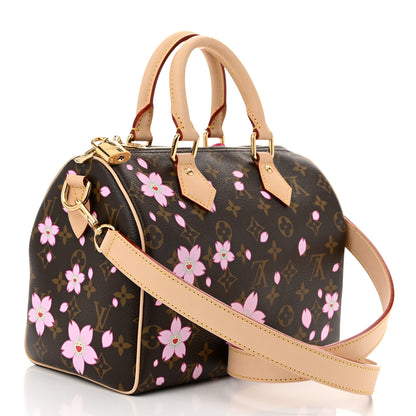 Louis Vuitton LV X TM Monogram Cherry Blossom Speedy Bandouliere 25 Sakura Brown 2 of 10