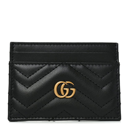 Gucci Calfskin Matelasse GG Marmont Card Holder Black 1 of 6