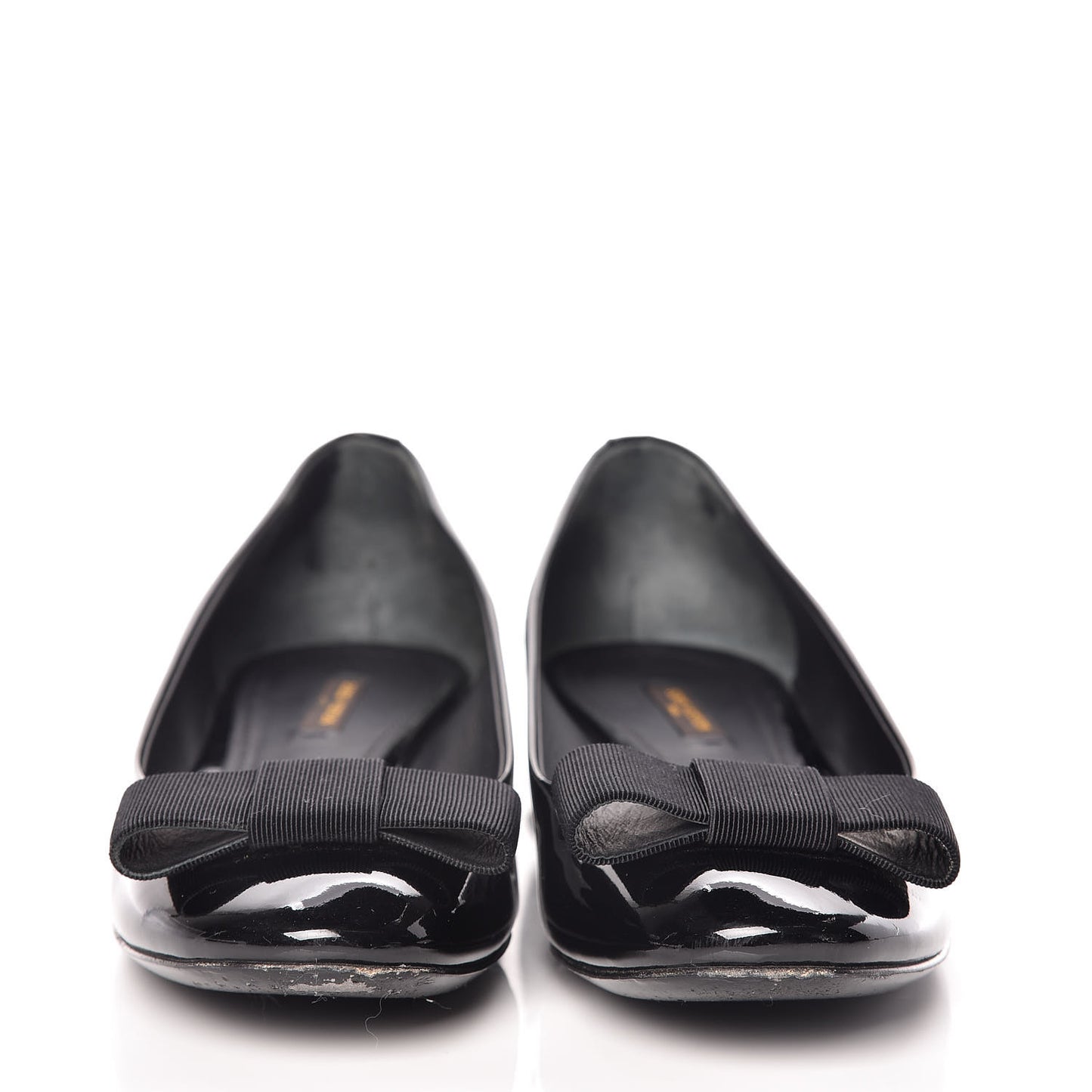 Patent Grosgrain Bow Ballet Flats 40 Black