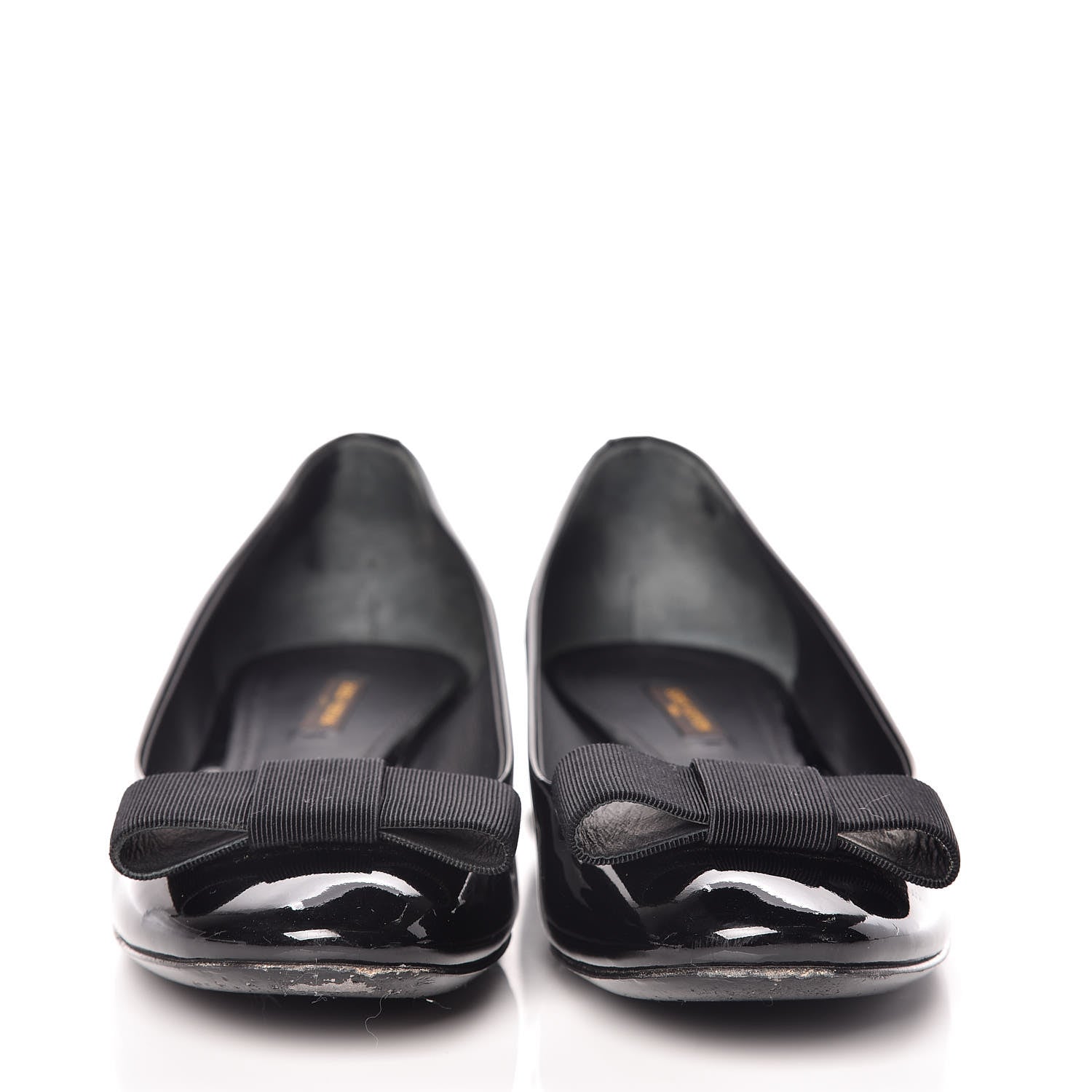 Louis Vuitton Patent Grosgrain Bow Ballet Flats 40 Black 2 of 16
