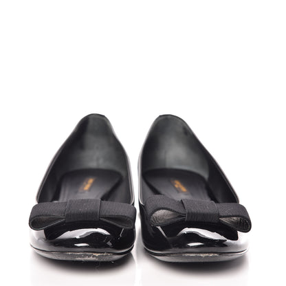 Louis Vuitton Patent Grosgrain Bow Ballet Flats 40 Black 2 of 16