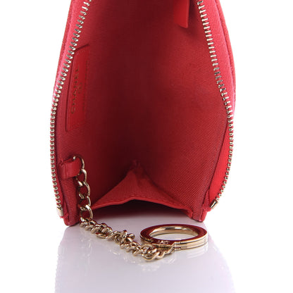 Chanel Caviar Quilted Zipped Key Holder Case Red 5 of 8