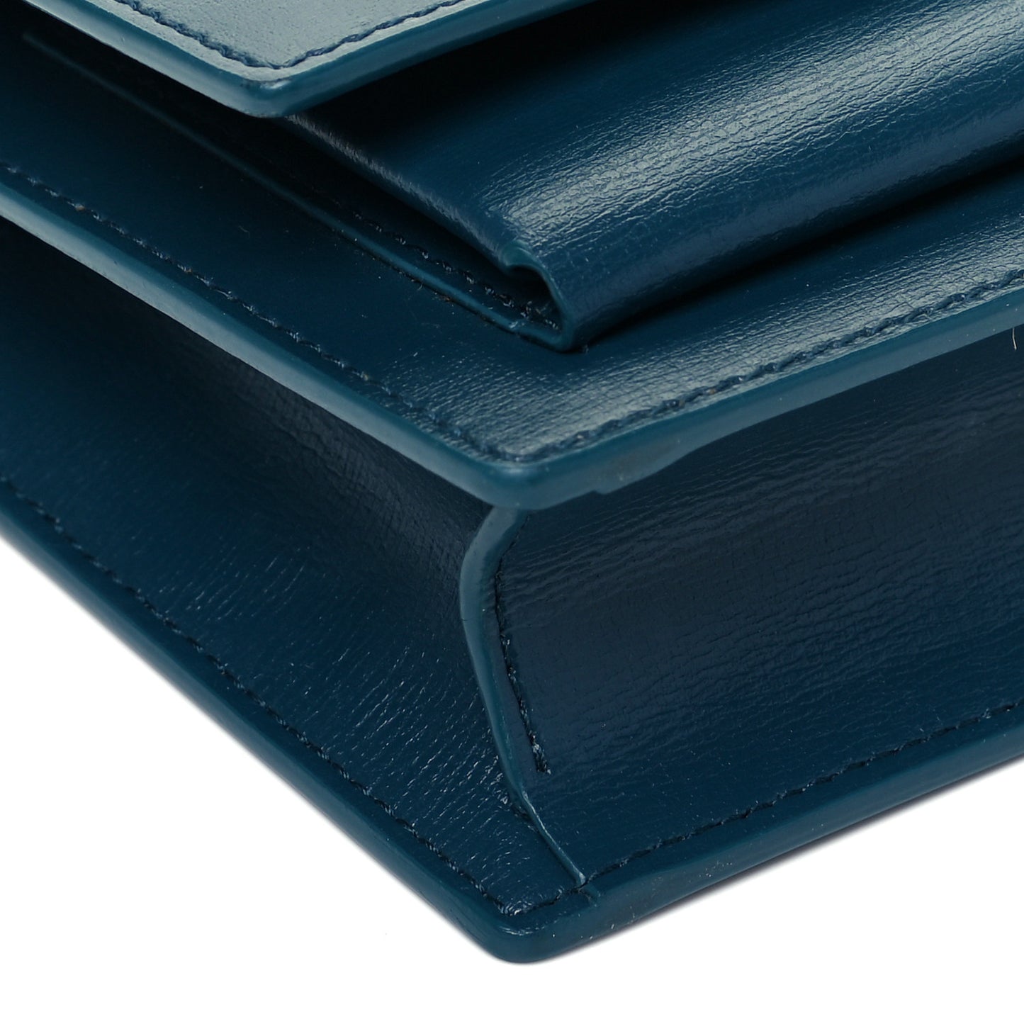 Calfskin Monogram Sunset Chain Wallet Peacock