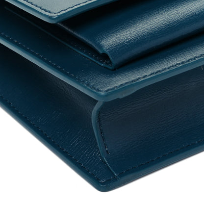 Saint Laurent Calfskin Monogram Sunset Chain Wallet Peacock 8 of 10